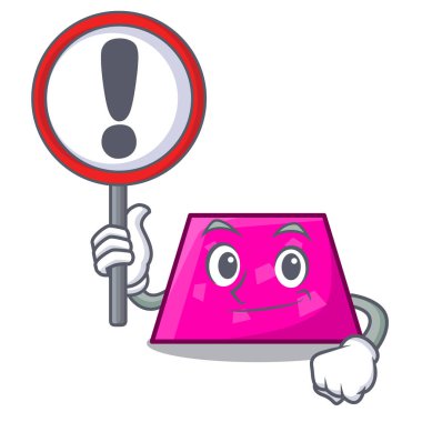 İşareti trapez karakter karikatür tarzı vektör çizim ile