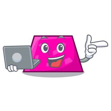 Dizüstü trapez karakter karikatür tarzı ile