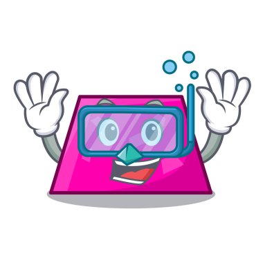 Trapez karakter karikatür tarzı dalış