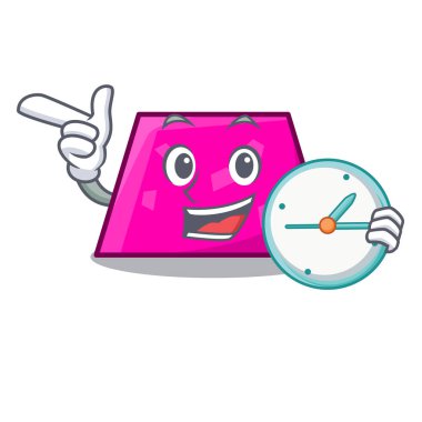 Saat trapez karakter karikatür tarzı ile