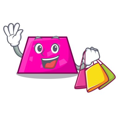 Trapez karakter karikatür tarzı alışveriş