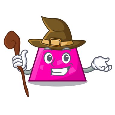 Cadı trapez maskot karikatür tarzı