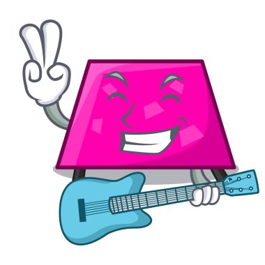 Gitar trapez maskot karikatür tarzı ile
