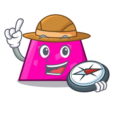 Explorer trapez maskot karikatür tarzı