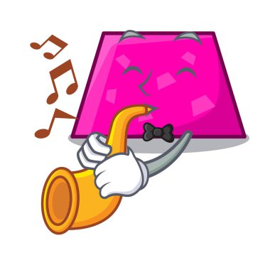 Trompet trapez maskot karikatür tarzı ile