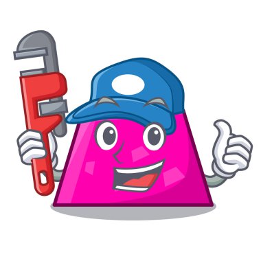 Tesisatçı trapez maskot karikatür tarzı