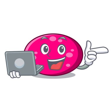 Dizüstü elips karakter karikatür tarzı vektör çizim ile