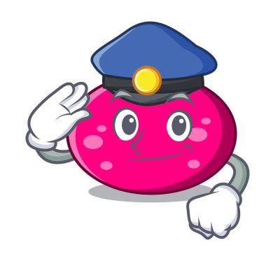 Polis elips karakter karikatür tarzı vektör çizim