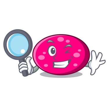 Dedektif elips karakter karikatür tarzı vektör çizim