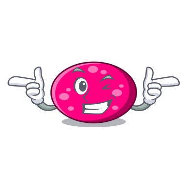 Wink elips karakter karikatür tarzı vektör çizim