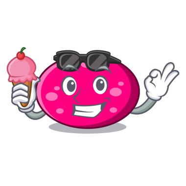 Dondurma elips karakter karikatür tarzı vektör çizim ile