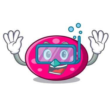 Dalış elips karakter karikatür tarzı vektör çizim