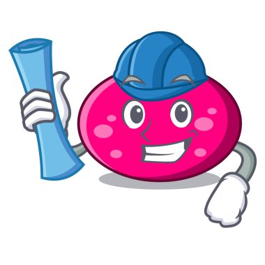 Mimar elips karakter karikatür tarzı vektör çizim