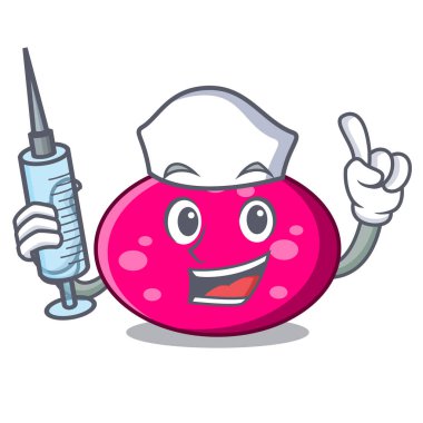 Hemşire elips karakter karikatür tarzı vektör çizim