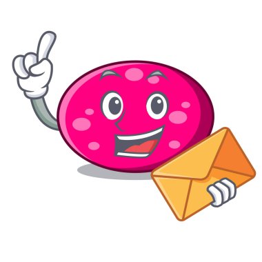 Zarf elips karakter karikatür tarzı vektör çizim ile