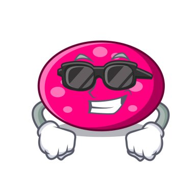 Süper cool elips karakter karikatür tarzı vektör çizim