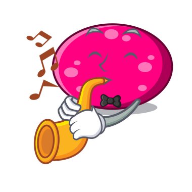 Trompet elips maskot karikatür tarzı vektör çizim ile