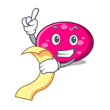 Menü elips maskot karikatür tarzı vektör çizim ile