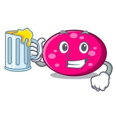 Suyu elips maskot karikatür tarzı vektör çizim ile