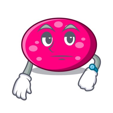 Elips maskot karikatür tarzı vektör çizim bekliyor