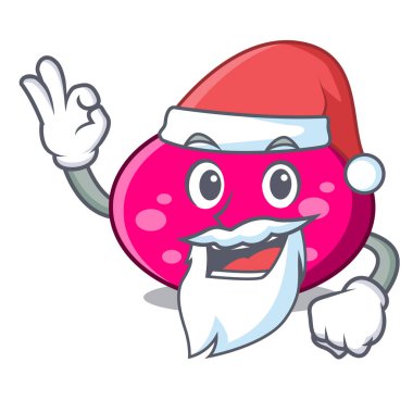 Santa elips maskot karikatür tarzı vektör çizim