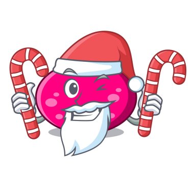Santa şeker elips maskot karikatür tarzı vektör çizim ile