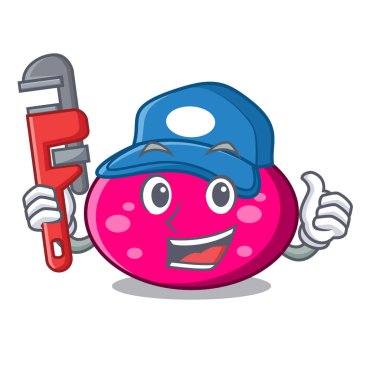 Tesisatçı elips maskot karikatür tarzı vektör çizim