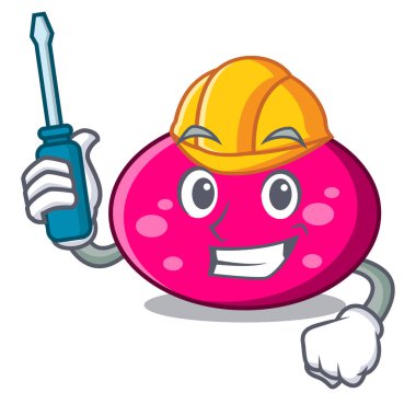 Otomotiv elips maskot karikatür tarzı vektör çizim