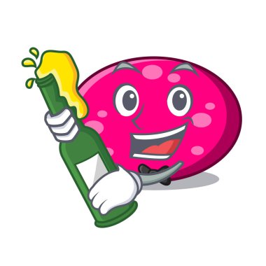 Bira elips maskot karikatür tarzı vektör çizim ile