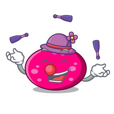 Elips maskot karikatür tarzı vektör çizim hokkabazlık