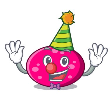 Palyaço elips maskot karikatür tarzı vektör çizim