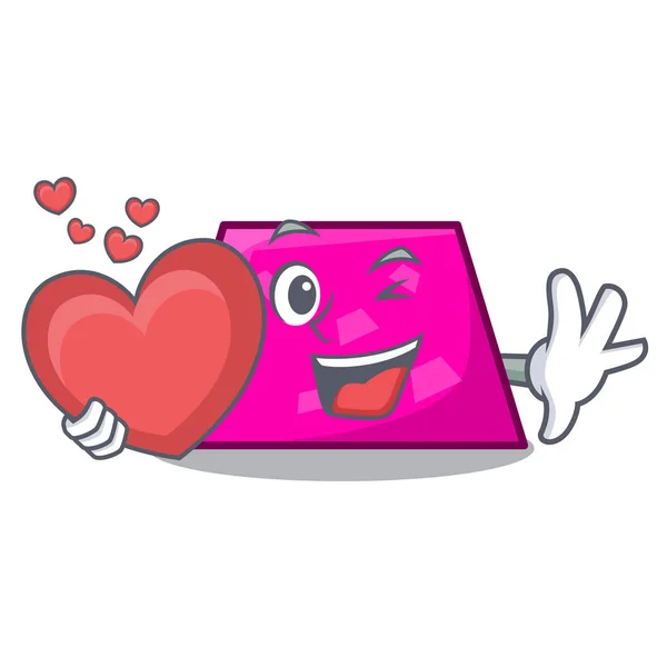Con corazón trapezoide mascota estilo de dibujos animados — Vector de stock