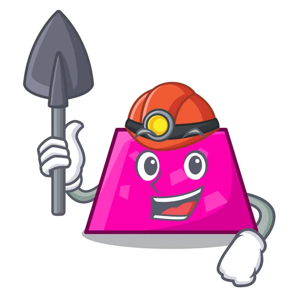 Minero trapezoide mascota estilo de dibujos animados — Vector de stock