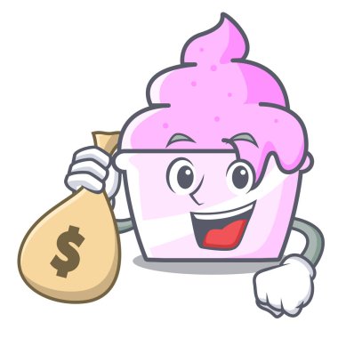 Para çanta dondurma kağıt Kupası karakter karikatür ile