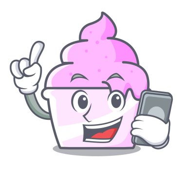 Telefon dondurma kağıt Kupası karakter karikatür ile