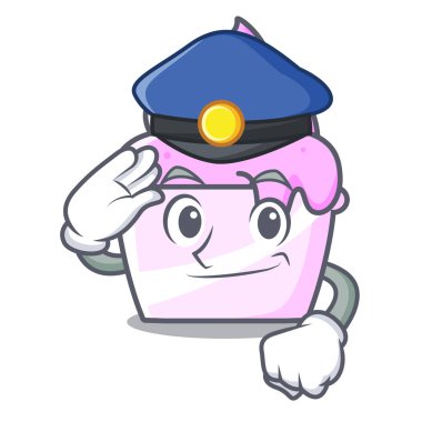 Polis dondurma kağıt Kupası karakter karikatür