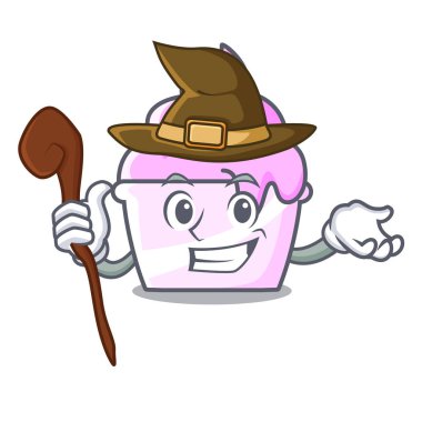 Cadı dondurma kağıt Kupası maskotu çizgi film