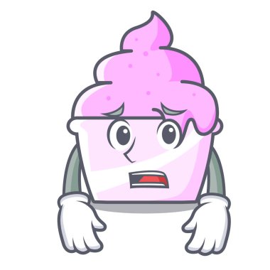 Korkarım dondurma kağıt Kupası maskotu çizgi film