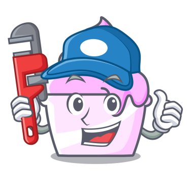 Tesisatçı dondurma kağıt Kupası maskotu çizgi film