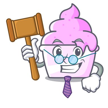 Yargıç dondurma kağıt Kupası maskotu çizgi film