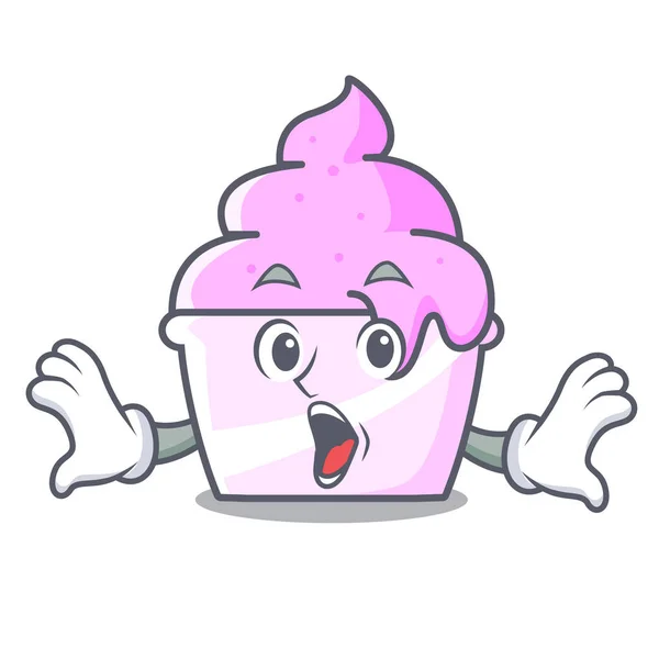 惊喜冰淇淋纸杯吉祥物卡通 — 图库矢量图片
