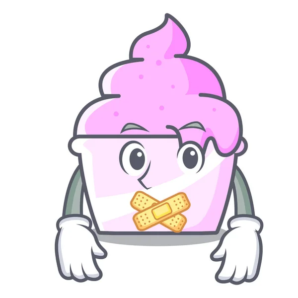 无声冰淇淋纸杯吉祥物卡通 — 图库矢量图片
