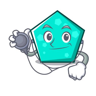 Doktor pentagon karakter karikatür tarzı vektör çizim
