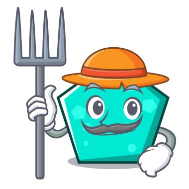 Çiftçi pentagon karakter karikatür tarzı vektör çizim