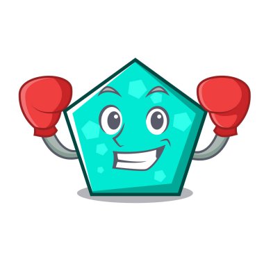 Boks pentagon karakter karikatür tarzı vektör çizim