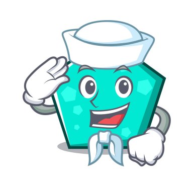 Denizci pentagon karakter karikatür tarzı vektör çizim