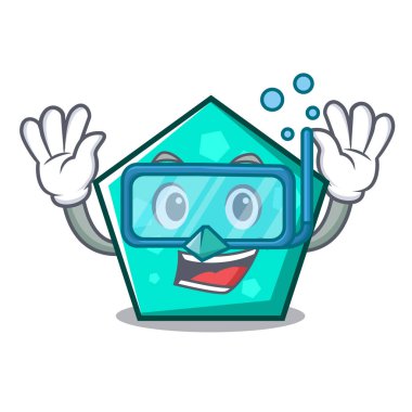 Dalış pentagon karakter karikatür tarzı vektör çizim