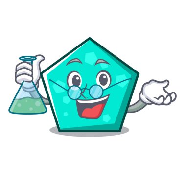 Profesör pentagon karakter karikatür tarzı vektör çizim