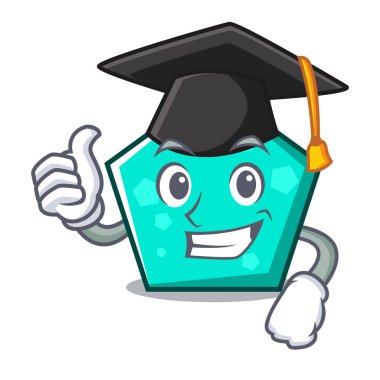 Mezuniyet pentagon karakter karikatür tarzı vektör çizim