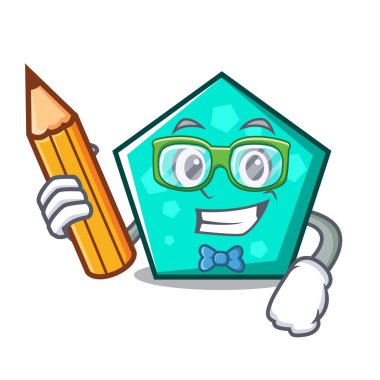 Öğrenci pentagon karakter karikatür tarzı vektör çizim